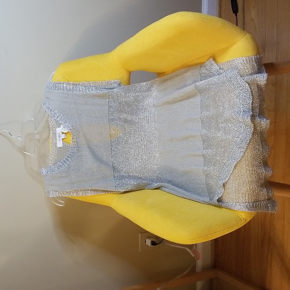 silver blouse
